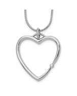 Dawn Magnolia White Ice Sterling Silver Rhodium-plated 18 Inch Diamond Open Heart Necklace with 2 Inch Extender