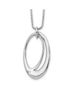Calm Violet White Ice Sterling Silver Rhodium-plated 18 Inch Open Oval Diamond Necklace with 2 Inch Extender