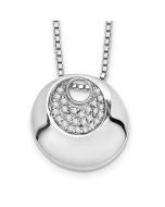 Soft Ember White Ice Sterling Silver Rhodium-plated 18 Inch Diamond Necklace with 2 Inch Extender