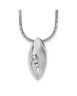 Sunlit Lily Moonlit Garden White Ice Sterling Silver Rhodium-plated Satin and Polished 18 Inch Diamond Necklace with 2 Inch Extender