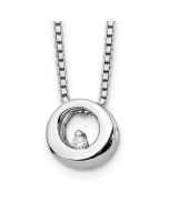 Autumn Cascade Brilliant Prelude White Ice Sterling Silver Rhodium-plated 18 Inch Diamond Open Circle Necklace with 2 Inch Extender