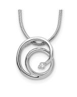 Silver Aurora Spring Garden White Ice Sterling Silver Rhodium-plated 18 Inch Diamond Swirl Necklace with 2 Inch Extender