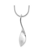 Sculpted Marigold White Ice Sterling Silver Rhodium-plated 18 Inch Diamond Twisted Pendant Necklace with 2 Inch Extender