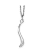 Graceful Cascade White Ice Sterling Silver Rhodium-plated 18 Inch Swirl Diamond Necklace with 2 Inch Extender