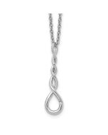 Satin Grove White Ice Sterling Silver Rhodium-plated 18 Inch Twisted Diamond Accent Necklace with 2 Inch Extender