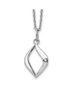 Twilight Garden White Ice Sterling Silver Rhodium-plated 18 Inch Diamond Necklace with 2 Inch Extender