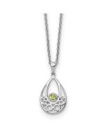 Birch  Dahlia White Ice Sterling Silver Rhodium-plated 18 inch Peridot Necklace with 2 inch Extender