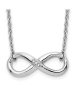Majestic Magnolia Seren White Ice Sterling Silver Rhodium-plated 18 Inch Diamond Infinity Necklace
