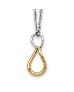 Clean Stream Zephyr White Ice Sterling Silver Rhodium-plated Gold-tone 18 Inch Diamond Necklace with 2 Inch Extender