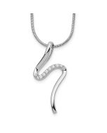 Silver Pebble White Ice Sterling Silver Rhodium-plated 18 Inch Diamond S Shaped Necklace with 2 Inch Extender