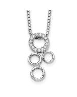Subtle Pebble White Ice Sterling Silver Rhodium-plated 18 Inch Diamond Circles Slide Pendant Necklace with 2 Inch Extender