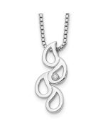 Serenade Velvet Jasmine White Ice Sterling Silver Rhodium-plated 18 Inch Diamond Raindrop Slide Necklace