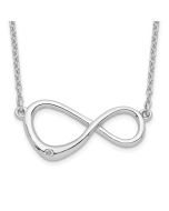 Spring Jasmine White Ice Sterling Silver Rhodium-plated 16 Inch Diamond Infinity Symbol Necklace