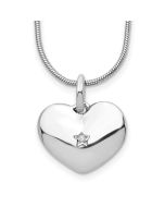 Aria White Ice Sterling Silver Rhodium-plated 18 Inch Diamond Heart Necklace with 2 Inch Extender