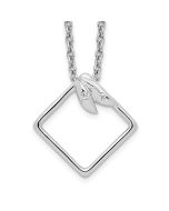 Jasmine Iridescent Echo White Ice Sterling Silver Rhodium-plated 18 Inch Open Diamond-shaped Diamond Necklace with 2 Inch Extender