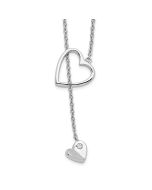 Ivory Anthem White Ice Sterling Silver Rhodium-plated 18 Inch Diamond Heart Necklace