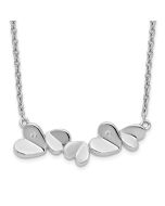 Serene Lily Gleaming Jasmine White Ice Sterling Silver Rhodium-plated 18 Inch Diamond Heart Bar Necklace