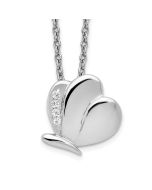 Elegant Stream White Ice Sterling Silver Rhodium-plated 18 Inch Diamond Butterfly Necklace with 2 Inch Extender