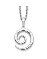 Cool Pebble Bold Willow White Ice Sterling Silver Rhodium-plated 18 Inch Diamond Swirl Necklace with 2 Inch Extender