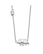 Refined Cascade Amber Anthem White Ice Sterling Silver Rhodium-plated 18 Inch Diamond Elephant Necklace