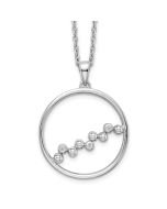 Dusk Cove White Ice Sterling Silver Rhodium-plated 18 Inch Diamond Open Circle Necklace with 2 Inch Extender