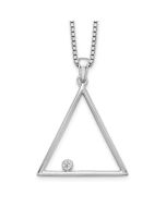 Dawn Equinox White Ice Sterling Silver Rhodium-plated 18 Inch Diamond Open Triangle Necklace with 2 Inch Extender