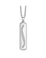 Azure Ember Iridescent Ridge White Ice Sterling Silver Rhodium-plated 18 Inch Diamond Necklace with 2 Inch Extender
