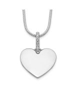 Regal Aurora White Ice Sterling Silver Rhodium-plated 18 Inch Diamond Heart Necklace with 2 Inch Extender