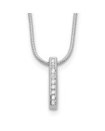 Ivory Cedar White Ice Sterling Silver Rhodium-plated 18 Inch Chanel-set Diamond Vertical Bar Necklace with 2 Inch Extender
