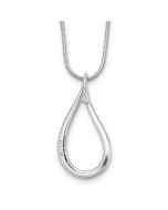 Brilliant Stream Modern Star White Ice Sterling Silver Rhodium-plated Diamond Teardrop 18 inch Necklace plus 2 inch Extender