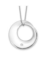 Valley White Ice Sterling Silver Rhodium-plated 18 inch Diamond Circle Necklace plus 2 inch Extender