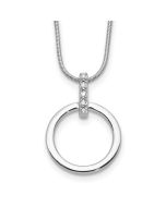 Serene Ash White Ice Sterling Silver Rhodium-plated Diamond Open Circle 18inch Necklace plus 2 inch Extender