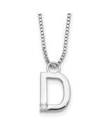 Ivory Halo Iridescent Stream White Ice Sterling Silver Rhodium-plated 18 inch Diamond Letter D Initial Necklace plus 2 inch Extender