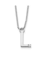 Summer Pebble Winter Garden White Ice Sterling Silver Rhodium-plated 18 inch Diamond Letter L Initial Necklace plus 2 inch Extender
