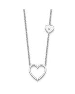 Lustrous Brook White Ice Sterling Silver Rhodium-plated 18 inch Diamond Hearts Necklace plus 2 inch Extender