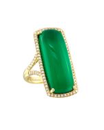 14 kt Yellow Gold Bellarri Green Onyx Ring