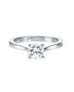 Front View 14k White Gold 3/4ct Diamond Solitaire Ring