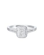 LinAeXe 14K White Gold Diamond Ring