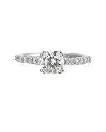 Radiant Dual-Prong Solitaire Semi-Mount Ring .50CTW