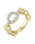Aurelia Links 14K Yellow Gold Diamond Interlocking Ring