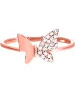 Rose Gold Butterfly Diamond Ring