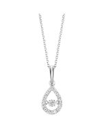 10kt White Gold Diamond Rhythm of Love Pear Pendant 1/5ctw