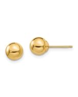 Bubbles Shine 14k Madi K Polished 6mm Ball Post Earrings