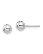 Snuggle Pop 14k White Gold Madi K Polished 5mm Ball Post Earrings