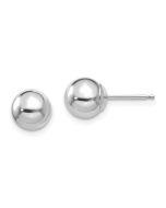 Ripple Bug 14k White Gold Madi K Polished 7mm Ball Post Earrings