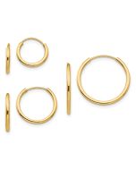 Sprout 14k Madi K Polished Endless Hoop 3 Pair Earring Set