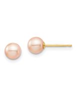 Whimsy Puff 14k Madi K 5-6mm Pink Round Freshwater Cultured Pearl Stud Post Earrings with Silicone Backs