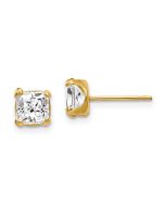 Cuddles Star 14k Madi K 5mm Square CZ Post Earrings