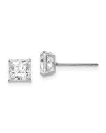 Snuggle Pop 14k White Gold Madi K 5mm Square CZ Post Earrings