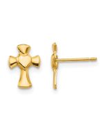 Sunny Cloud 14k Madi K Heart Cross Post Earrings